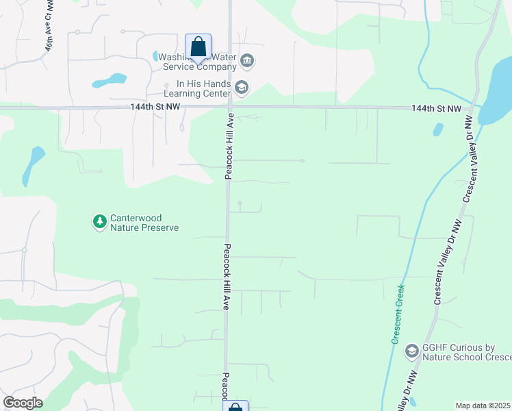 map of restaurants, bars, coffee shops, grocery stores, and more near 3621 139th Street Court Northwest in Gig Harbor