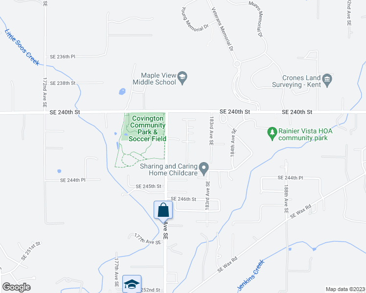 map of restaurants, bars, coffee shops, grocery stores, and more near 24211 181st Place Southeast in Covington