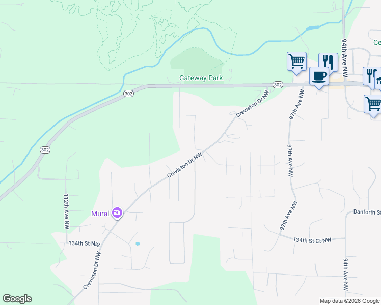 map of restaurants, bars, coffee shops, grocery stores, and more near 13916 103rd Avenue Court Northwest in Gig Harbor