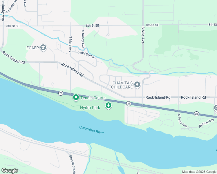 map of restaurants, bars, coffee shops, grocery stores, and more near 2310 Nevada in East Wenatchee