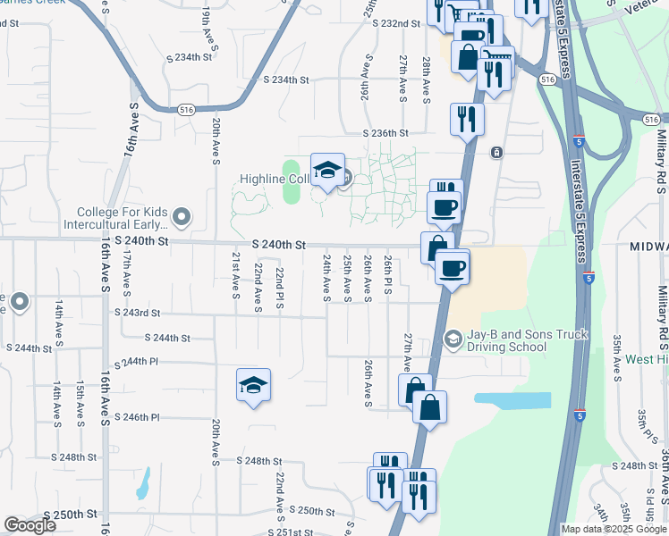 map of restaurants, bars, coffee shops, grocery stores, and more near in Des Moines