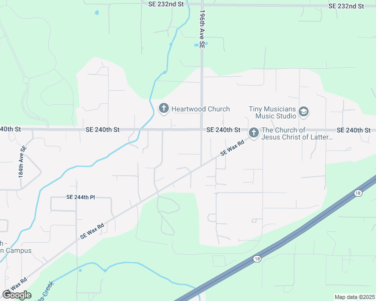 map of restaurants, bars, coffee shops, grocery stores, and more near 19419 Southeast 240th Street in Covington