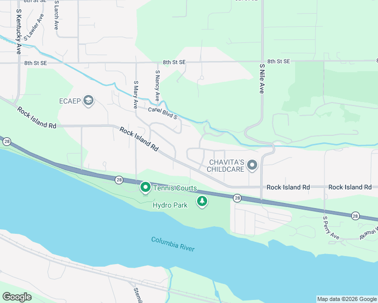map of restaurants, bars, coffee shops, grocery stores, and more near 2127 South Majestic Drive in East Wenatchee