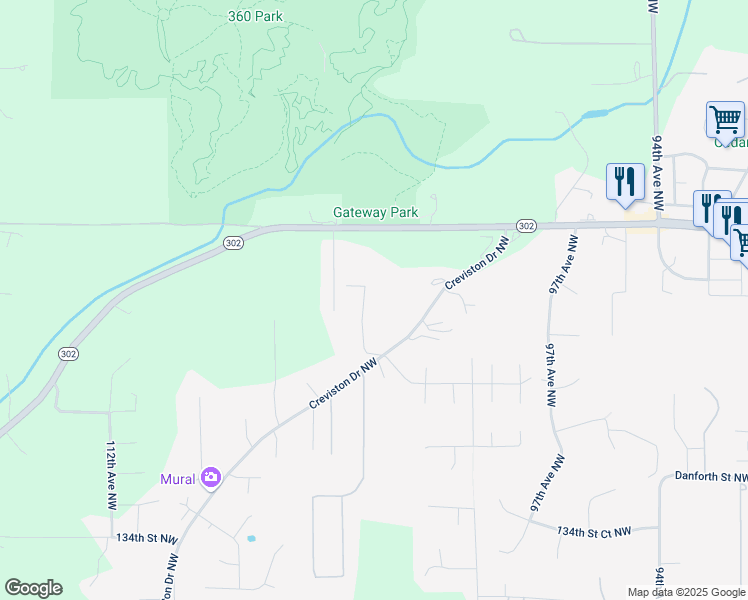 map of restaurants, bars, coffee shops, grocery stores, and more near 14117 103rd Avenue Court Northwest in Gig Harbor
