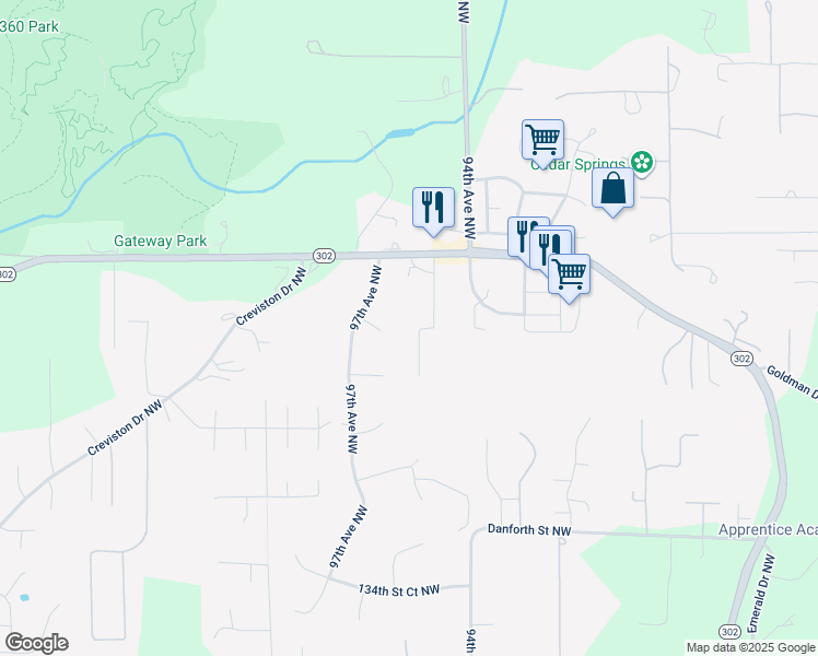 map of restaurants, bars, coffee shops, grocery stores, and more near 14103 95th Avenue Northwest in Gig Harbor