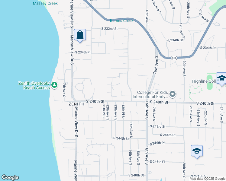 map of restaurants, bars, coffee shops, grocery stores, and more near 1221 South 238th Lane in Seattle