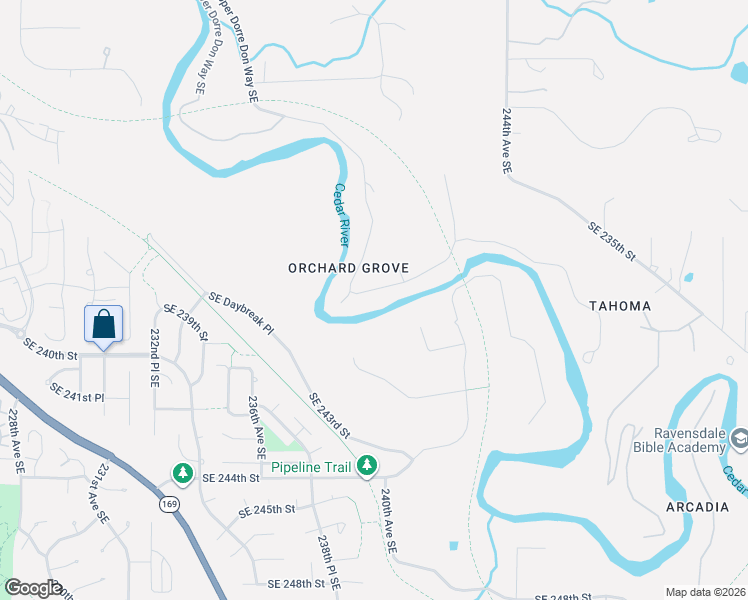 map of restaurants, bars, coffee shops, grocery stores, and more near 23927 Southeast 238th Street in Maple Valley