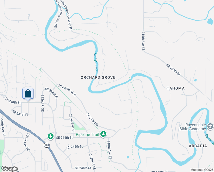 map of restaurants, bars, coffee shops, grocery stores, and more near 23933 Southeast 238th Street in Maple Valley
