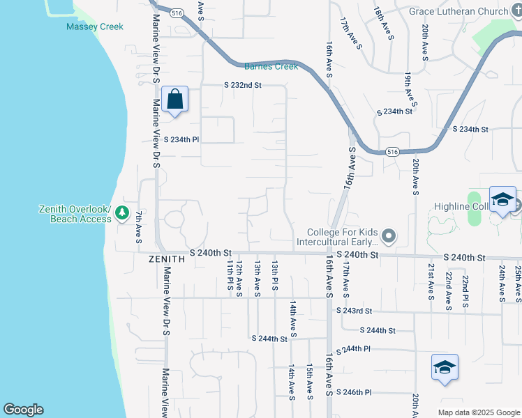 map of restaurants, bars, coffee shops, grocery stores, and more near 1221 South 238th Lane in Seattle