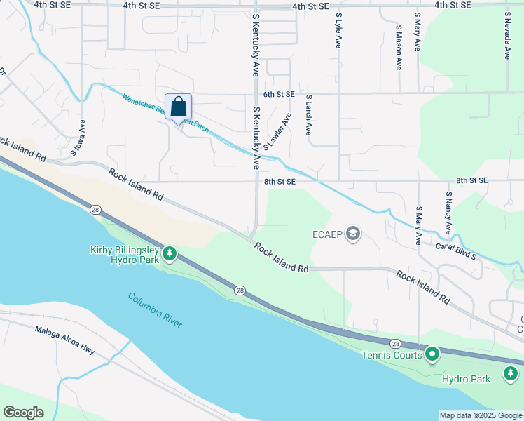 map of restaurants, bars, coffee shops, grocery stores, and more near 863 South Kentucky Avenue in East Wenatchee