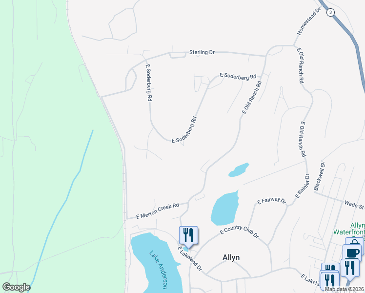 map of restaurants, bars, coffee shops, grocery stores, and more near 310 East Soderberg Road in Mason County