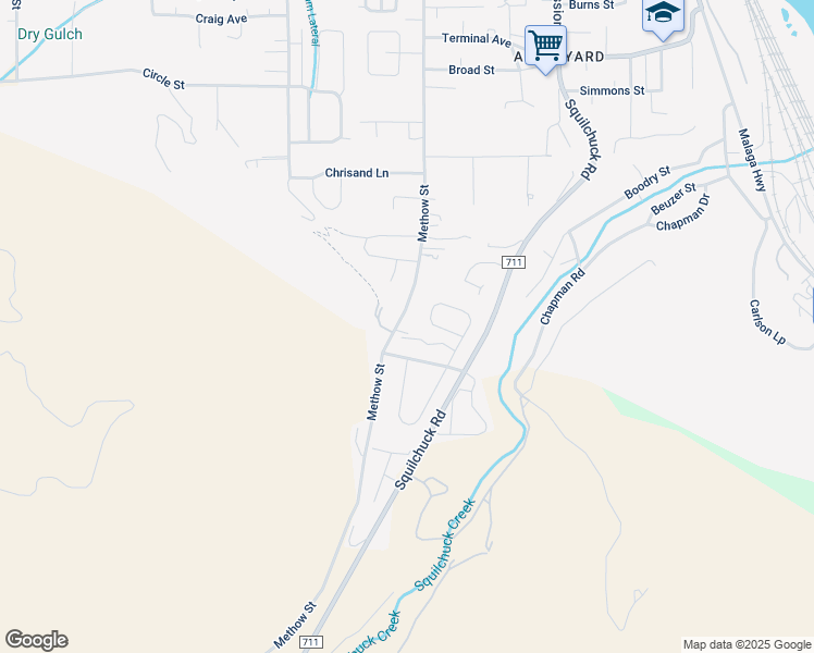 map of restaurants, bars, coffee shops, grocery stores, and more near 2083 Methow Street in Wenatchee