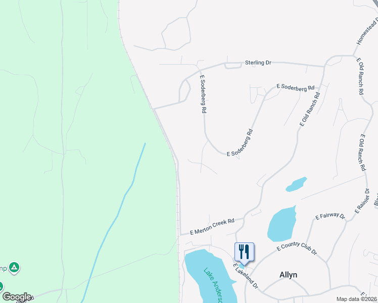 map of restaurants, bars, coffee shops, grocery stores, and more near 451 E Soderberg Rd in Allyn