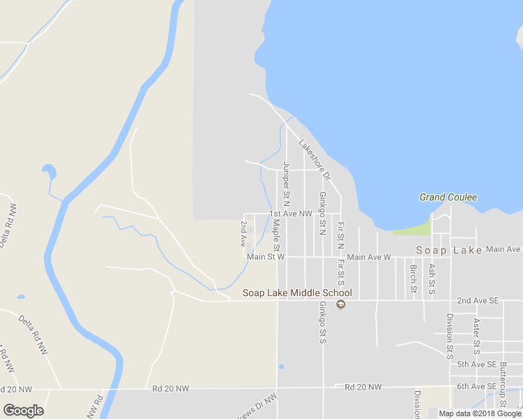 map of restaurants, bars, coffee shops, grocery stores, and more near 110 11th Street Northwest in Soap Lake