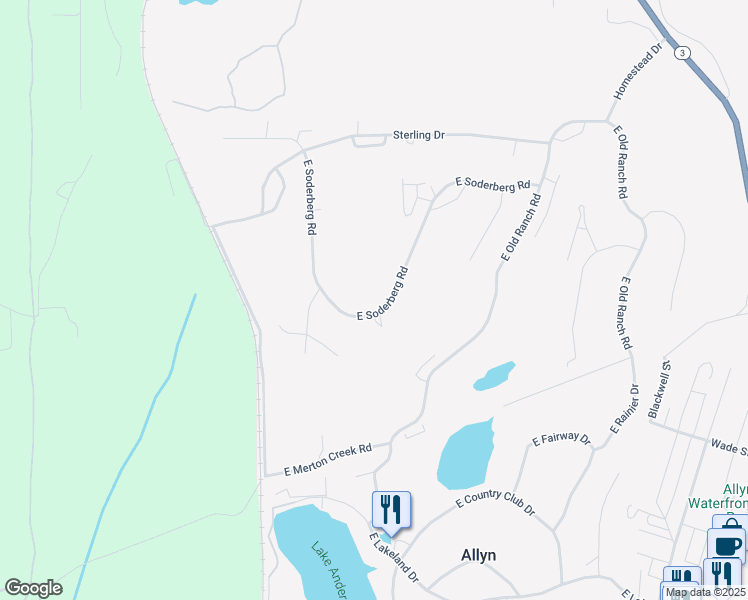 map of restaurants, bars, coffee shops, grocery stores, and more near 310 East Soderberg Road in Mason County