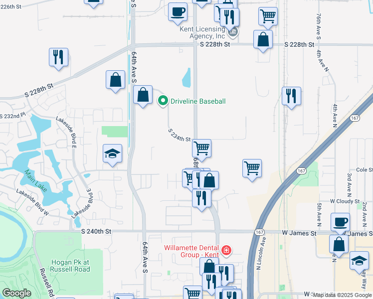 map of restaurants, bars, coffee shops, grocery stores, and more near in Kent