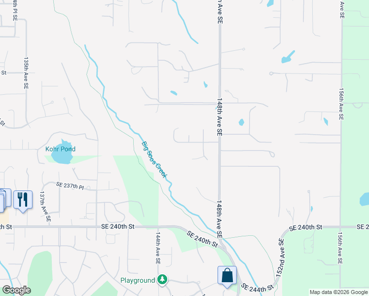 map of restaurants, bars, coffee shops, grocery stores, and more near 14527 Southeast 234th Place in Kent