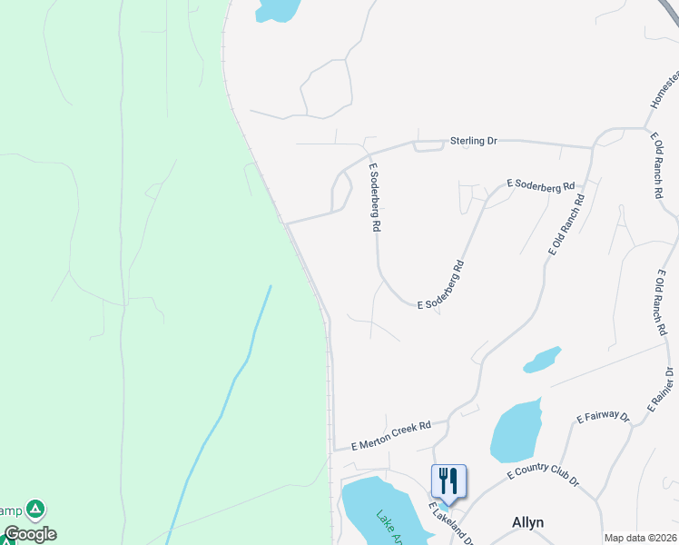 map of restaurants, bars, coffee shops, grocery stores, and more near 491 East Soderberg Road in Allyn-Grapeview