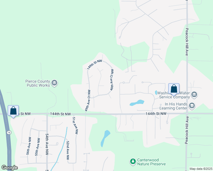 map of restaurants, bars, coffee shops, grocery stores, and more near 4705 147th Street Northwest in Gig Harbor