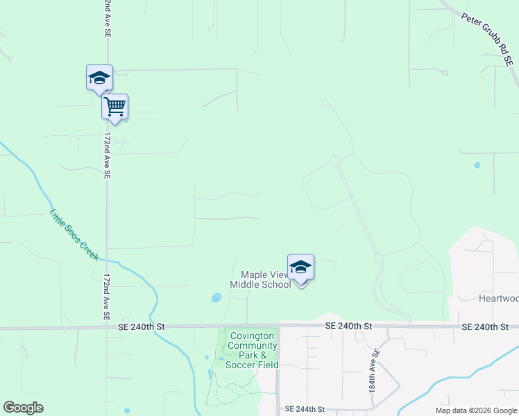 map of restaurants, bars, coffee shops, grocery stores, and more near 17612 Southeast 236th Place in Kent