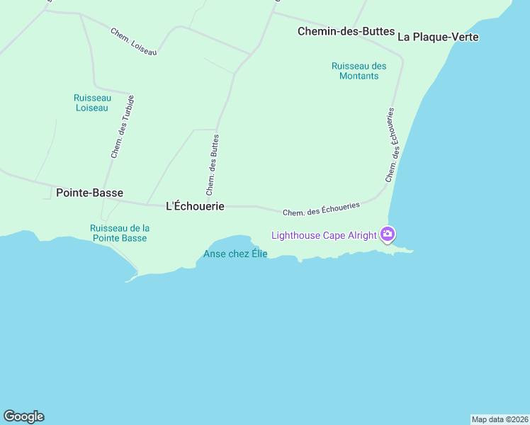 map of restaurants, bars, coffee shops, grocery stores, and more near 42 Chemin des Échoueries in Gaspésie–Îles-de-la-Madeleine
