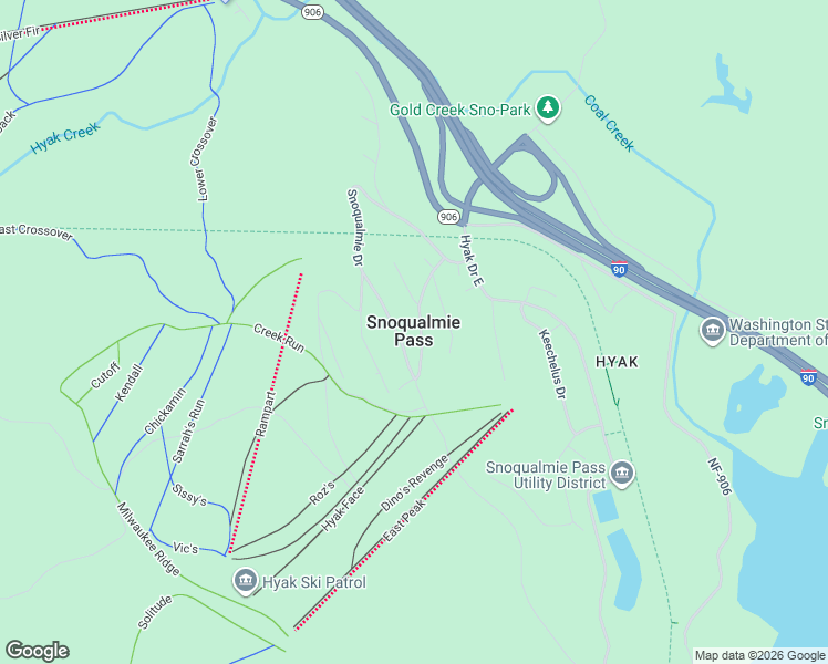 map of restaurants, bars, coffee shops, grocery stores, and more near in Snoqualmie Pass
