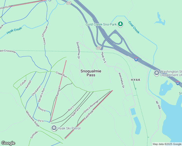 map of restaurants, bars, coffee shops, grocery stores, and more near in Snoqualmie Pass