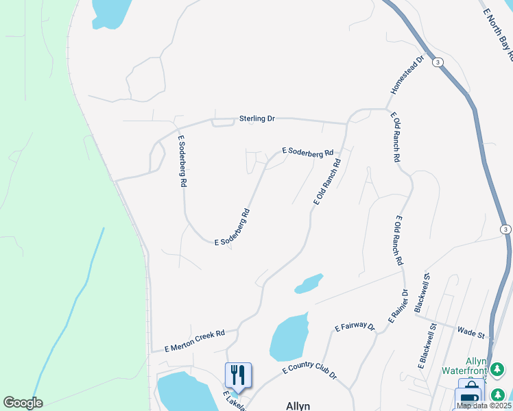 map of restaurants, bars, coffee shops, grocery stores, and more near 221 East Soderberg Road in Mason County