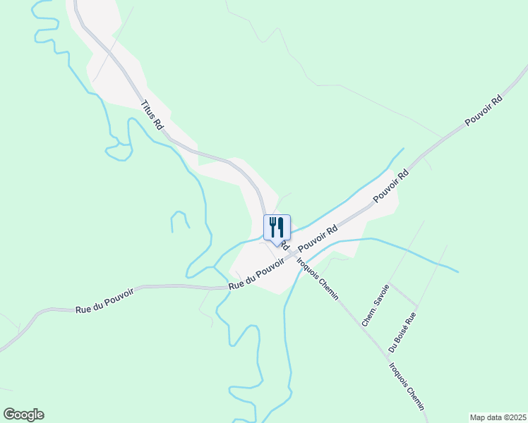 map of restaurants, bars, coffee shops, grocery stores, and more near 36 Chemin Titus in Edmundston