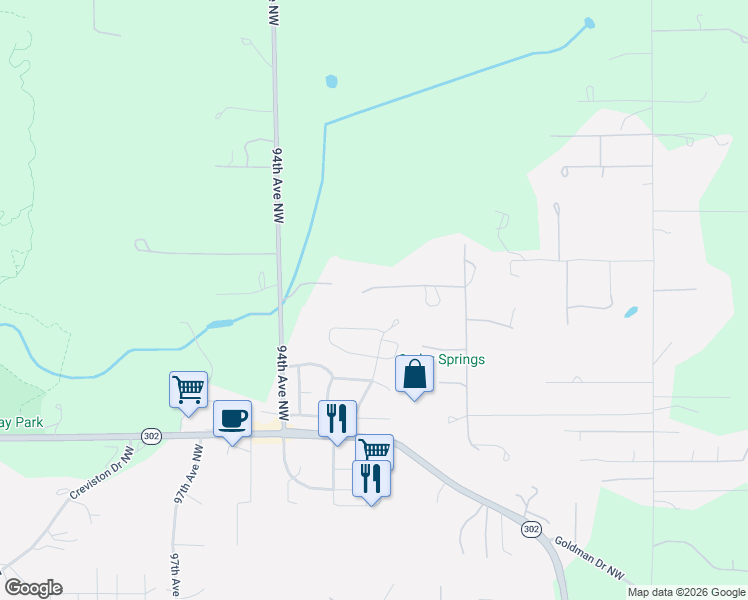 map of restaurants, bars, coffee shops, grocery stores, and more near 9222 147th Street Court Northwest in Gig Harbor