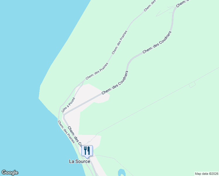 map of restaurants, bars, coffee shops, grocery stores, and more near 1532 Chemin des Coudriers in Capitale-Nationale