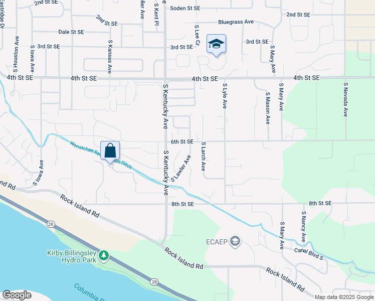map of restaurants, bars, coffee shops, grocery stores, and more near 615 South Lawler Avenue in East Wenatchee