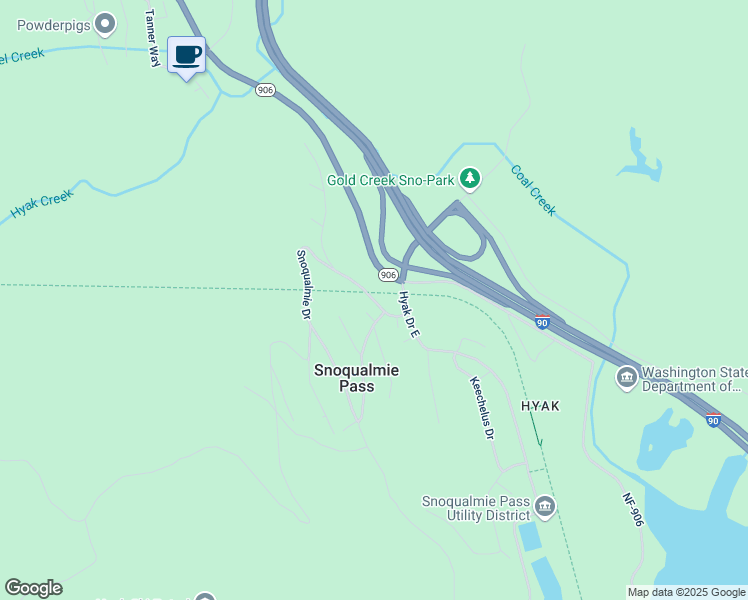 map of restaurants, bars, coffee shops, grocery stores, and more near 21 Kitzbuhel Place in Snoqualmie Pass