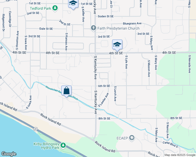 map of restaurants, bars, coffee shops, grocery stores, and more near 1738 South Blanchard Loop in East Wenatchee