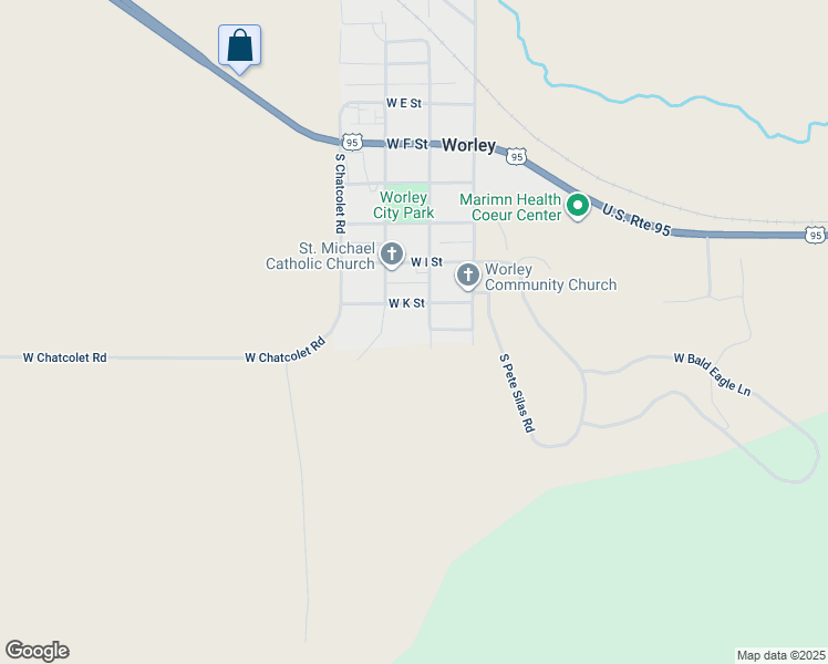 map of restaurants, bars, coffee shops, grocery stores, and more near in Worley