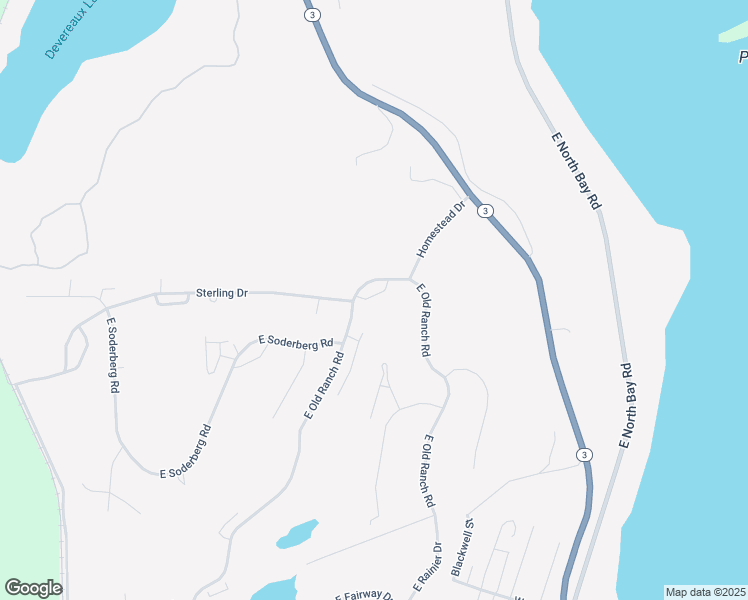 map of restaurants, bars, coffee shops, grocery stores, and more near 920 East Old Ranch Road in Mason County