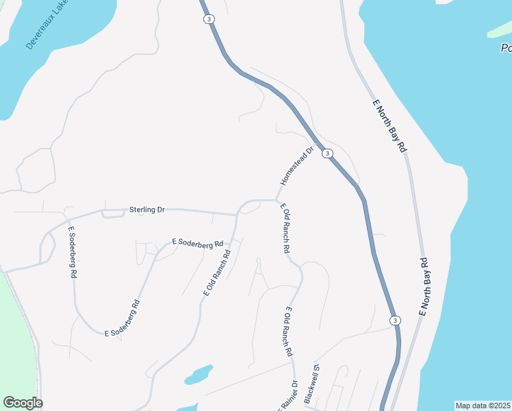 map of restaurants, bars, coffee shops, grocery stores, and more near 920 East Old Ranch Road in Mason County