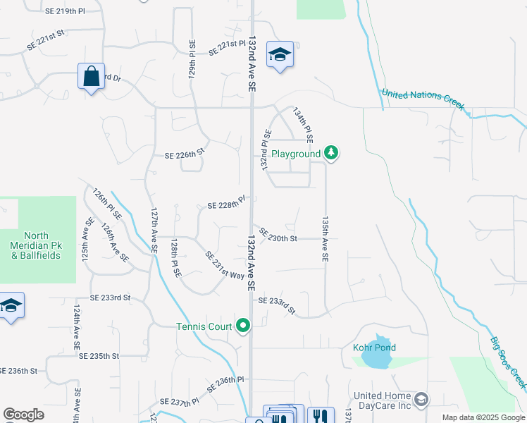 map of restaurants, bars, coffee shops, grocery stores, and more near 22818 132nd Avenue Southeast in Kent