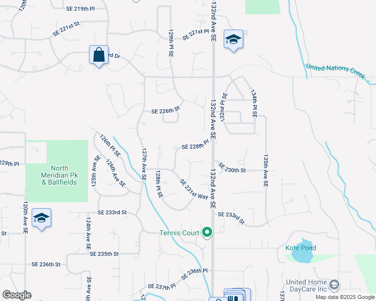 map of restaurants, bars, coffee shops, grocery stores, and more near 12925 Southeast 228th Place in Kent
