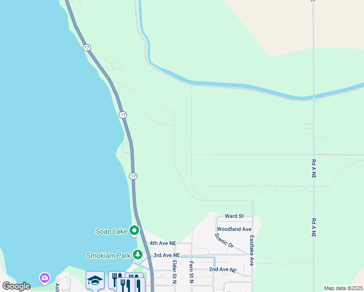 map of restaurants, bars, coffee shops, grocery stores, and more near 21025 Division .4 Northeast in Soap Lake