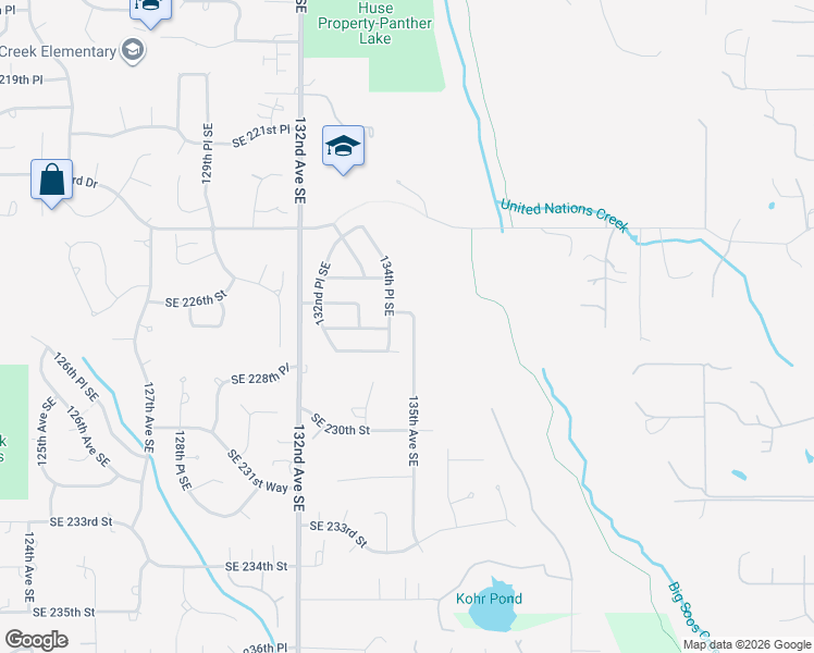 map of restaurants, bars, coffee shops, grocery stores, and more near 22631 135th Avenue Southeast in Kent