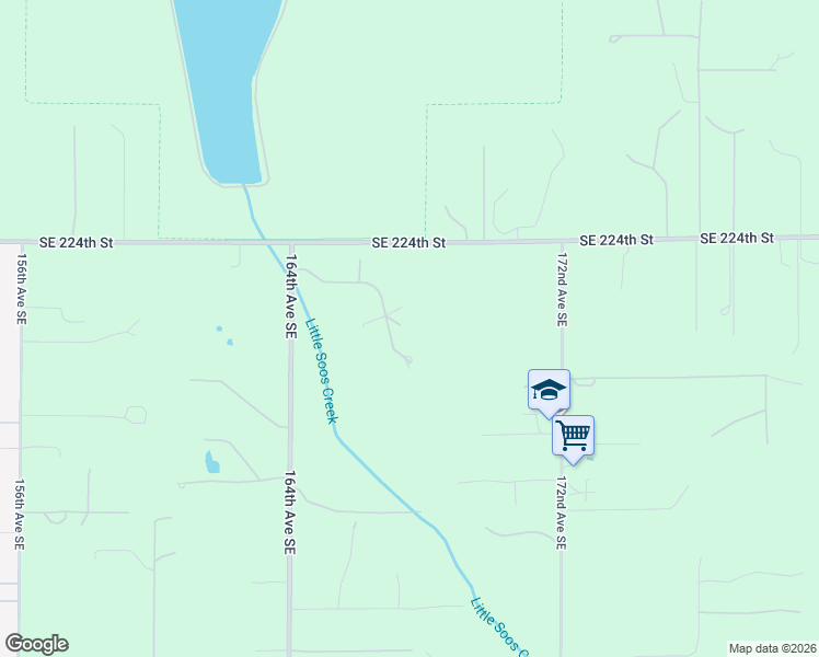 map of restaurants, bars, coffee shops, grocery stores, and more near 16470 Southeast 225th Street in Kent