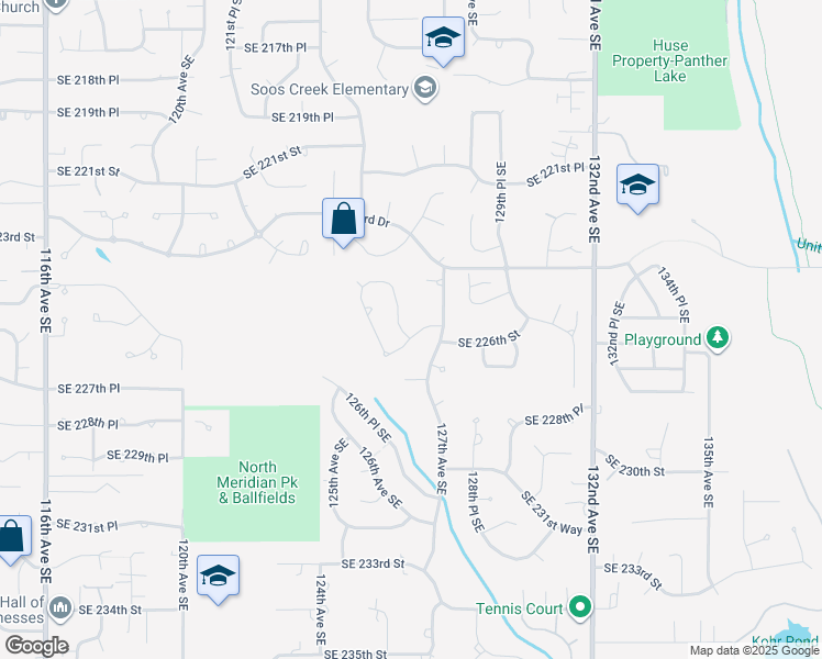 map of restaurants, bars, coffee shops, grocery stores, and more near 12606 Southeast 226th Street in Kent
