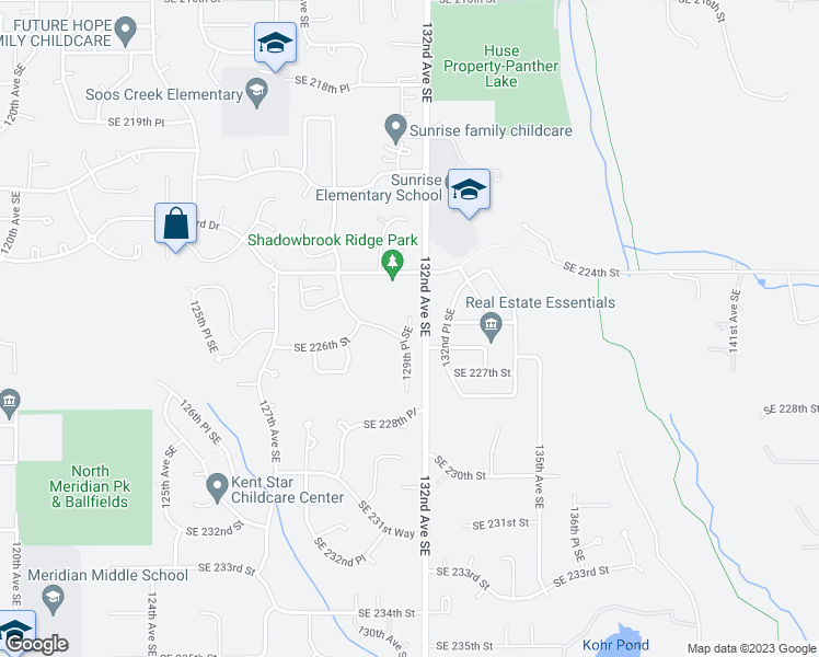 map of restaurants, bars, coffee shops, grocery stores, and more near 22644 129th Place Southeast in Kent