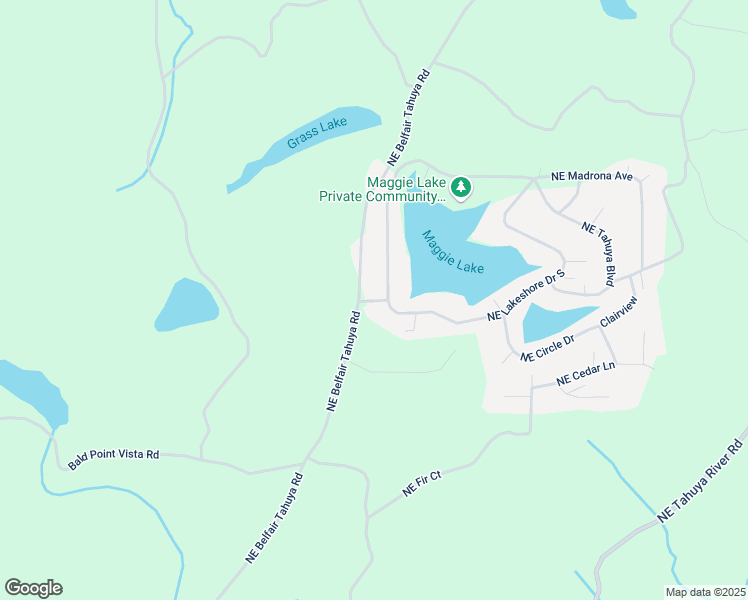 map of restaurants, bars, coffee shops, grocery stores, and more near 61 NE Lakeshore Drive South in Tahuya