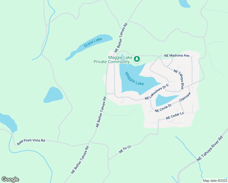 map of restaurants, bars, coffee shops, grocery stores, and more near 61 Northeast Lakeshore Drive South in Tahuya