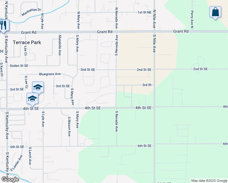 map of restaurants, bars, coffee shops, grocery stores, and more near 310 South Nevada Avenue in East Wenatchee
