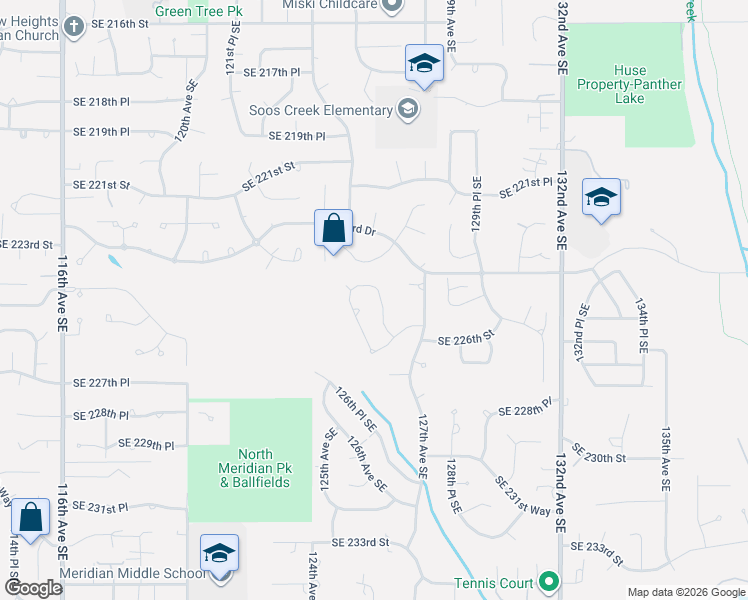 map of restaurants, bars, coffee shops, grocery stores, and more near 22535 126th Avenue Southeast in Kent
