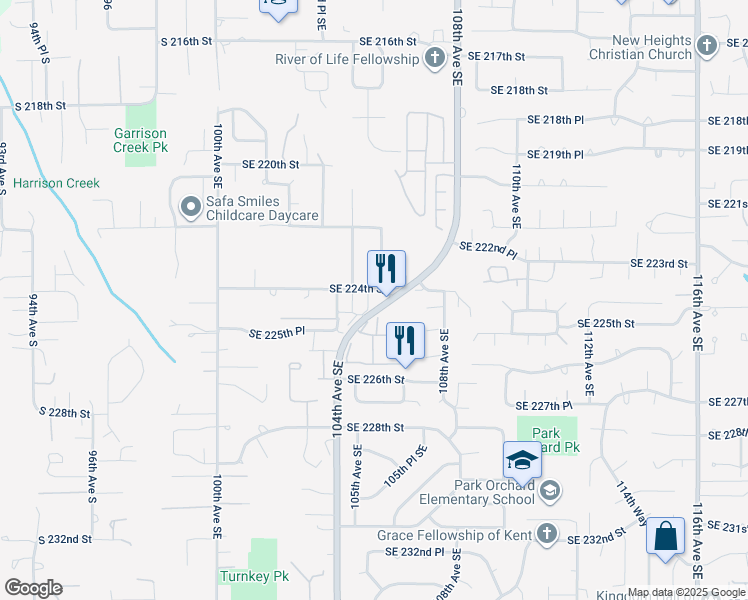 map of restaurants, bars, coffee shops, grocery stores, and more near 22415 Benson Road Southeast in Kent