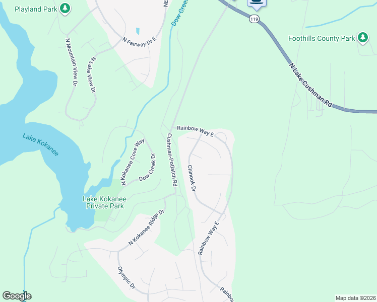 map of restaurants, bars, coffee shops, grocery stores, and more near 321 Chinook Drive in Hoodsport